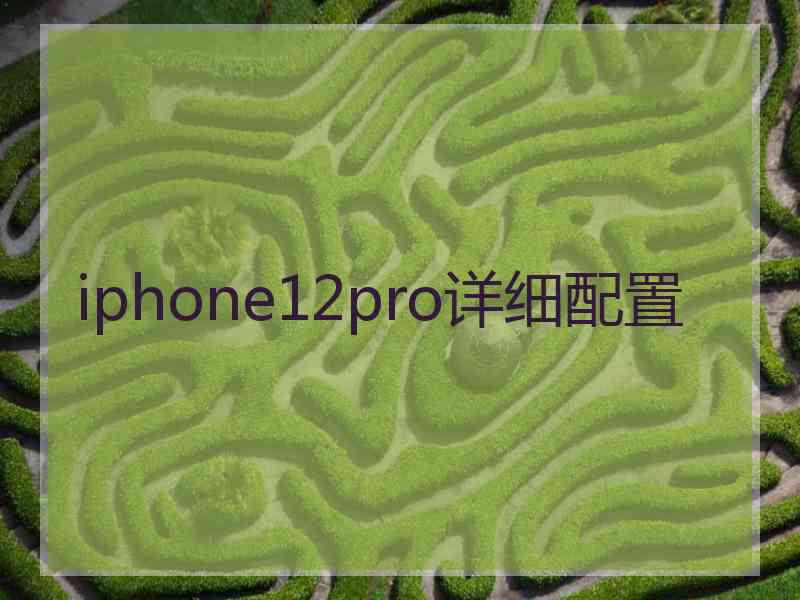 iphone12pro详细配置