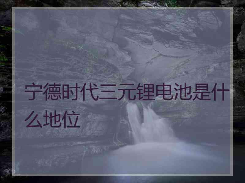 宁德时代三元锂电池是什么地位