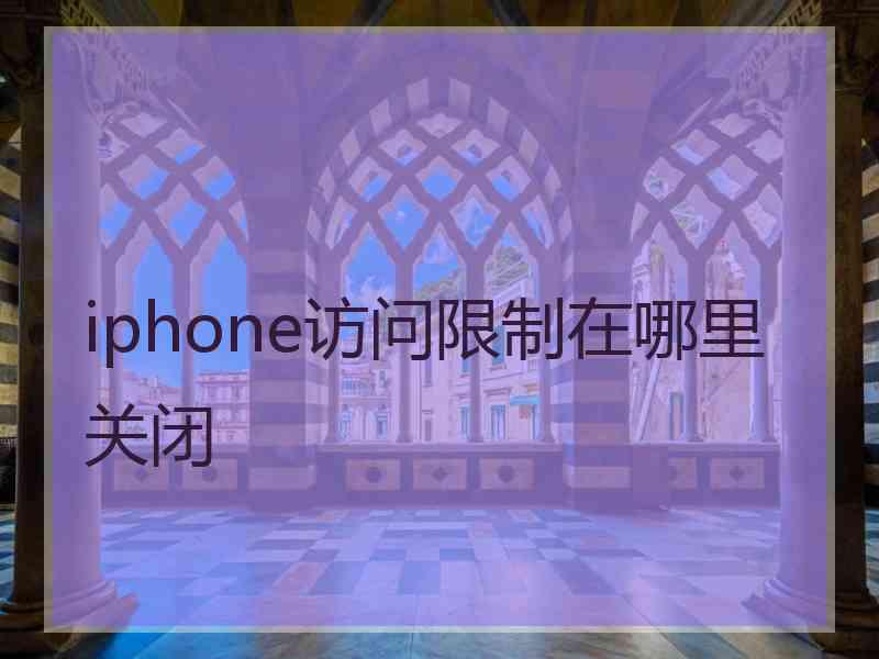 iphone访问限制在哪里关闭