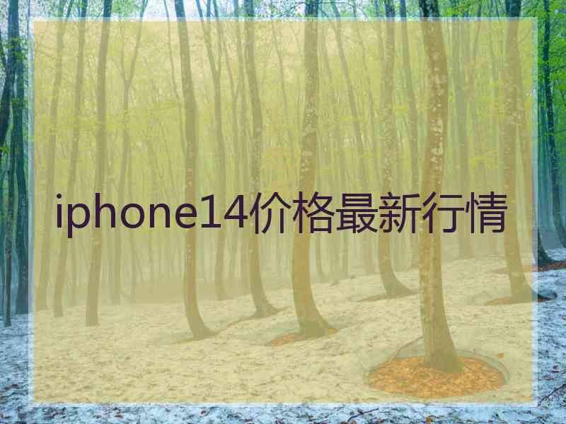 iphone14价格最新行情