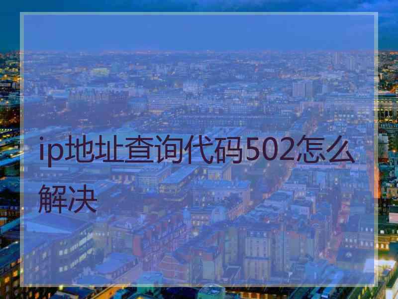 ip地址查询代码502怎么解决