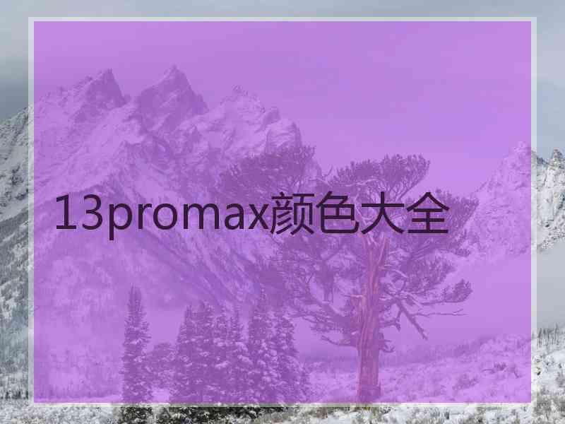 13promax颜色大全