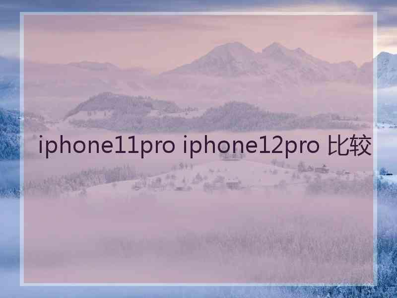 iphone11pro iphone12pro 比较