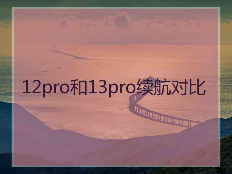 12pro和13pro续航对比