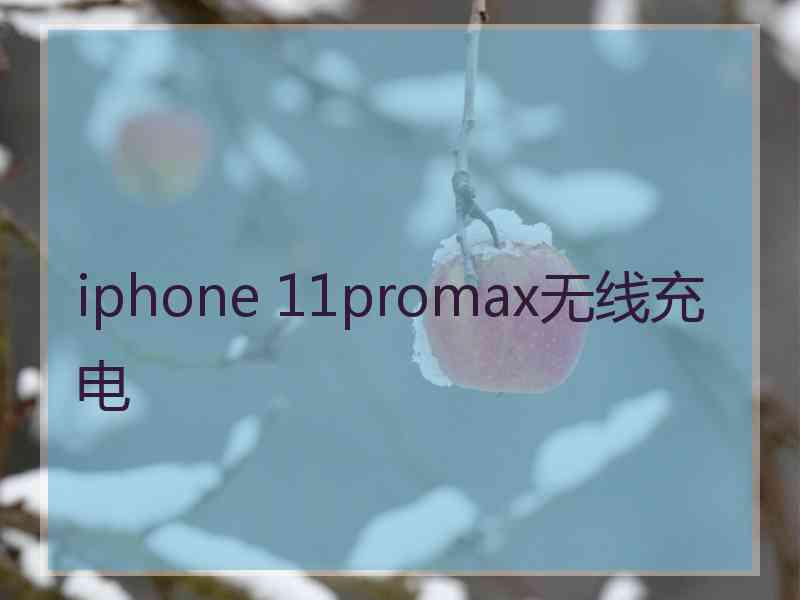 iphone 11promax无线充电