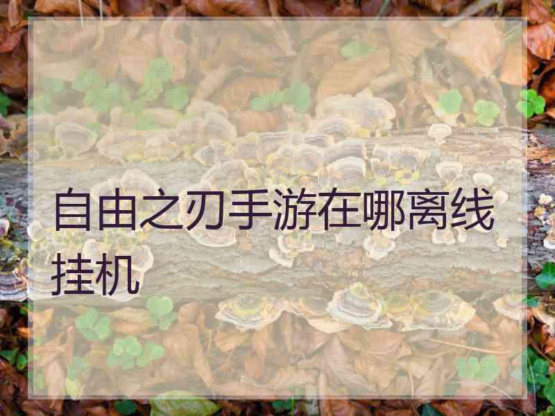 自由之刃手游在哪离线挂机