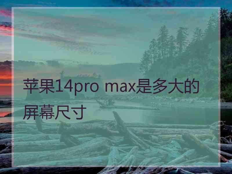 苹果14pro max是多大的屏幕尺寸