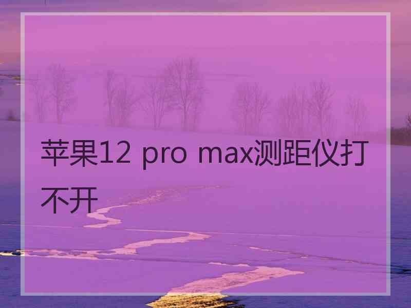 苹果12 pro max测距仪打不开