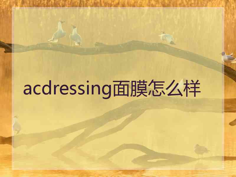 acdressing面膜怎么样