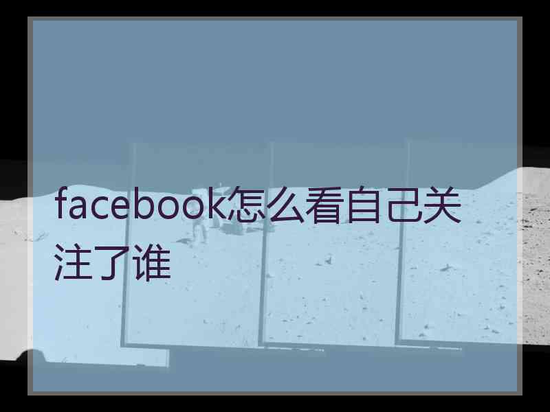 facebook怎么看自己关注了谁