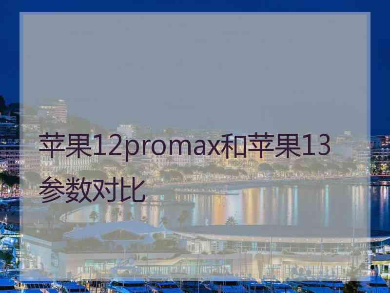 苹果12promax和苹果13参数对比