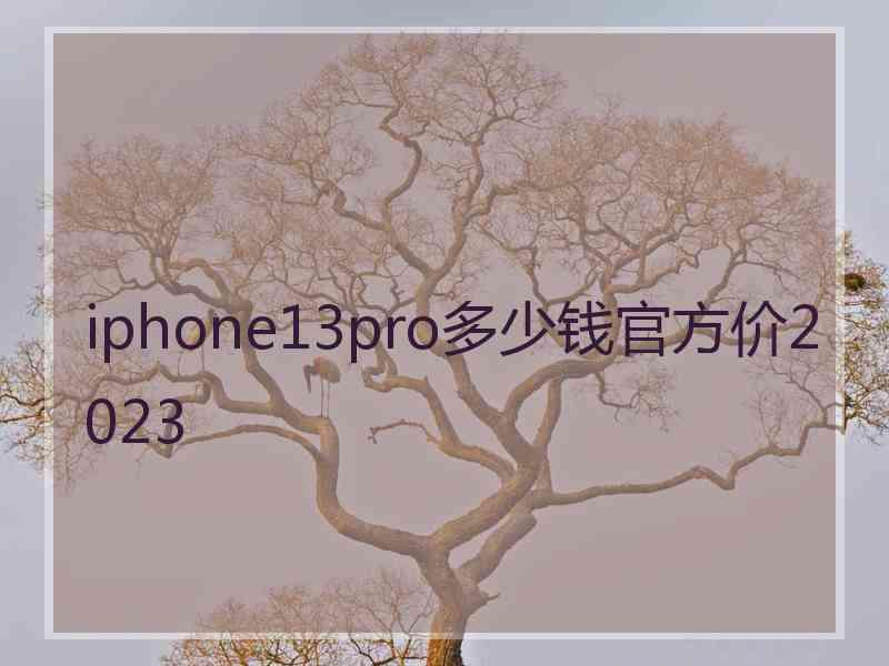 iphone13pro多少钱官方价2023