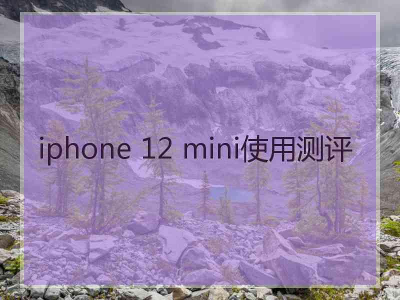 iphone 12 mini使用测评