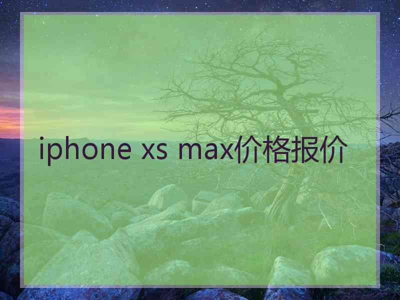 iphone xs max价格报价