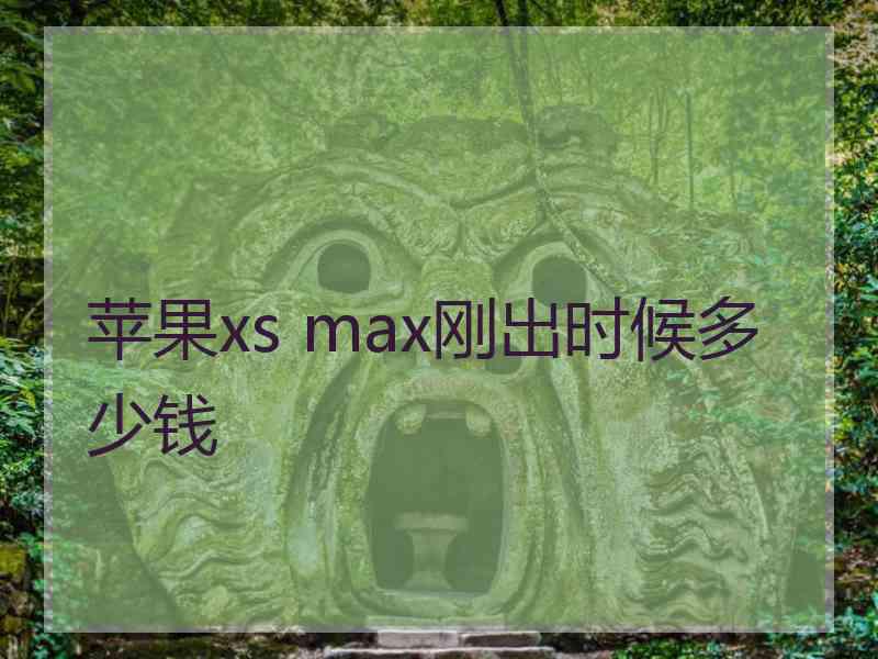 苹果xs max刚出时候多少钱