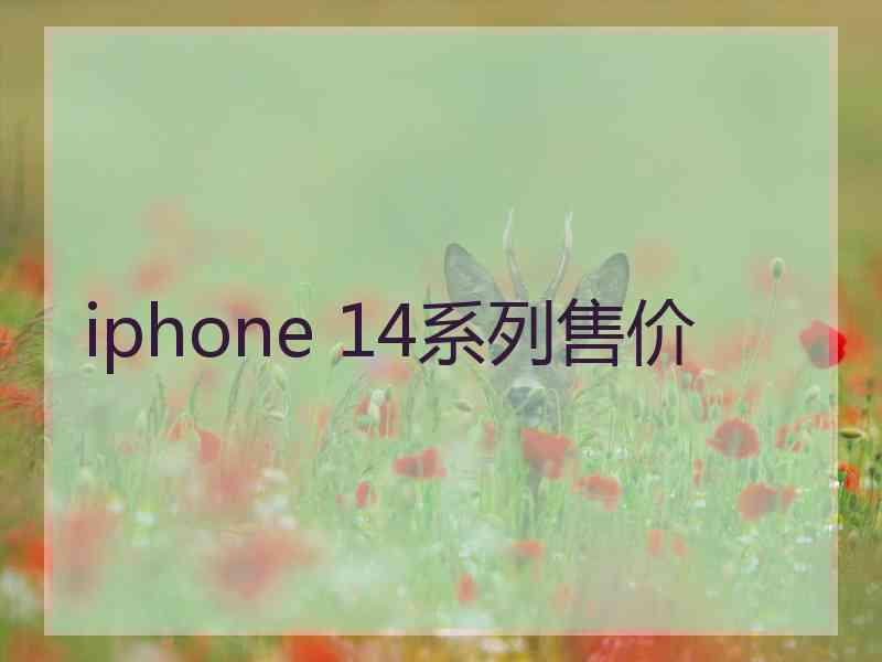 iphone 14系列售价