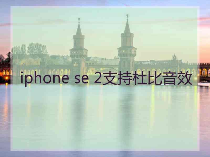 iphone se 2支持杜比音效