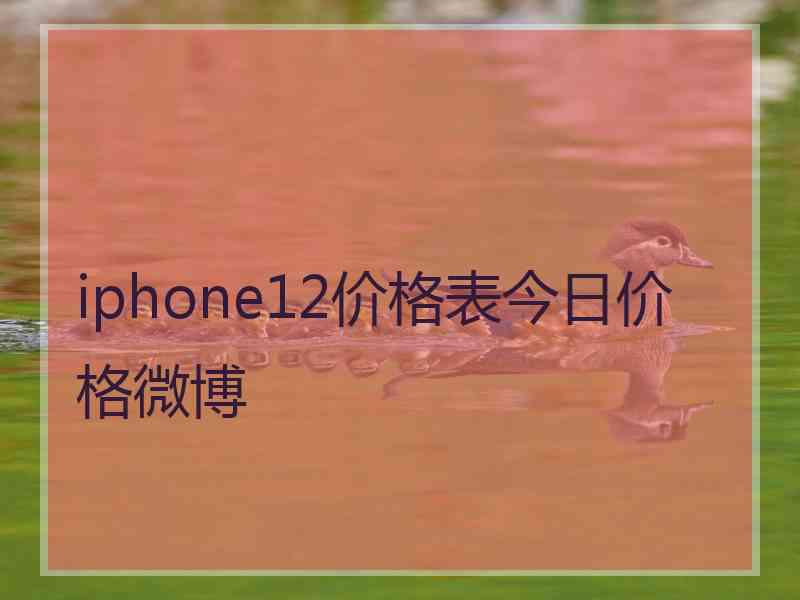 iphone12价格表今日价格微博