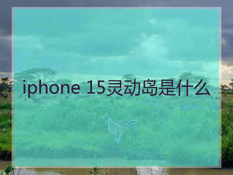 iphone 15灵动岛是什么