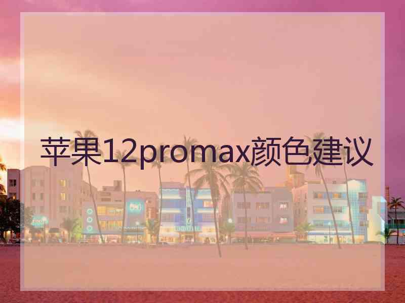 苹果12promax颜色建议