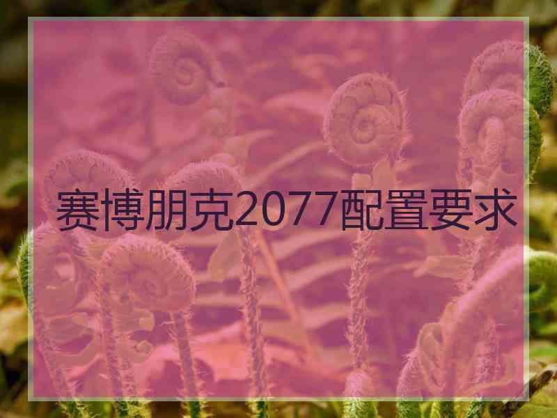 赛博朋克2077配置要求