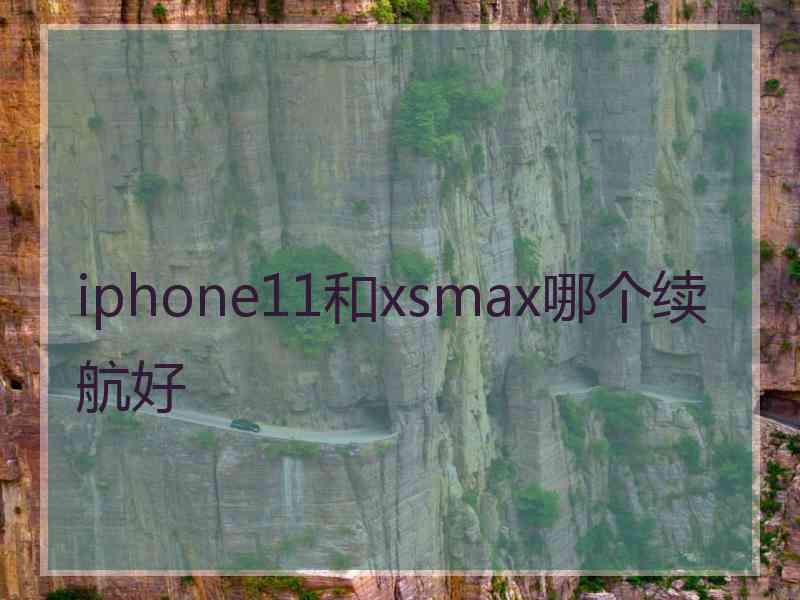 iphone11和xsmax哪个续航好