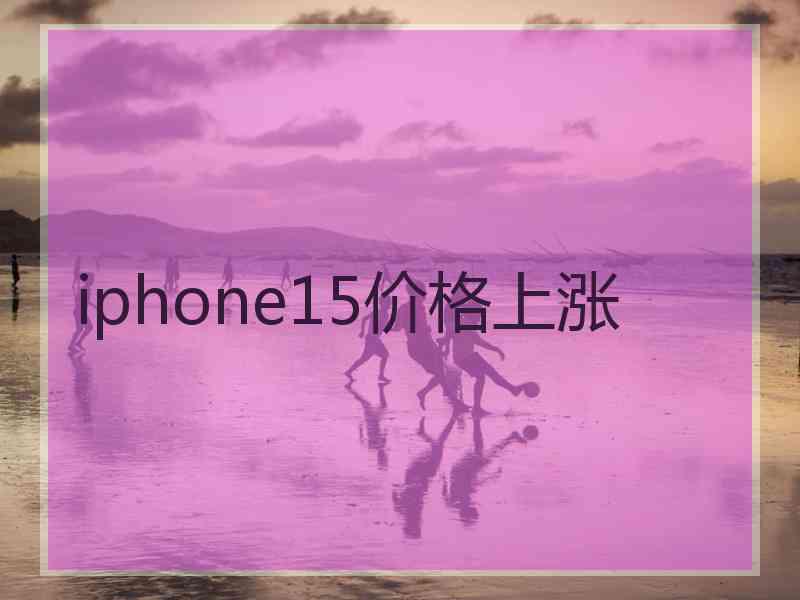 iphone15价格上涨