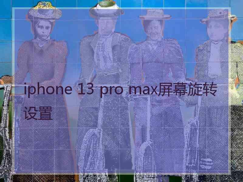 iphone 13 pro max屏幕旋转设置