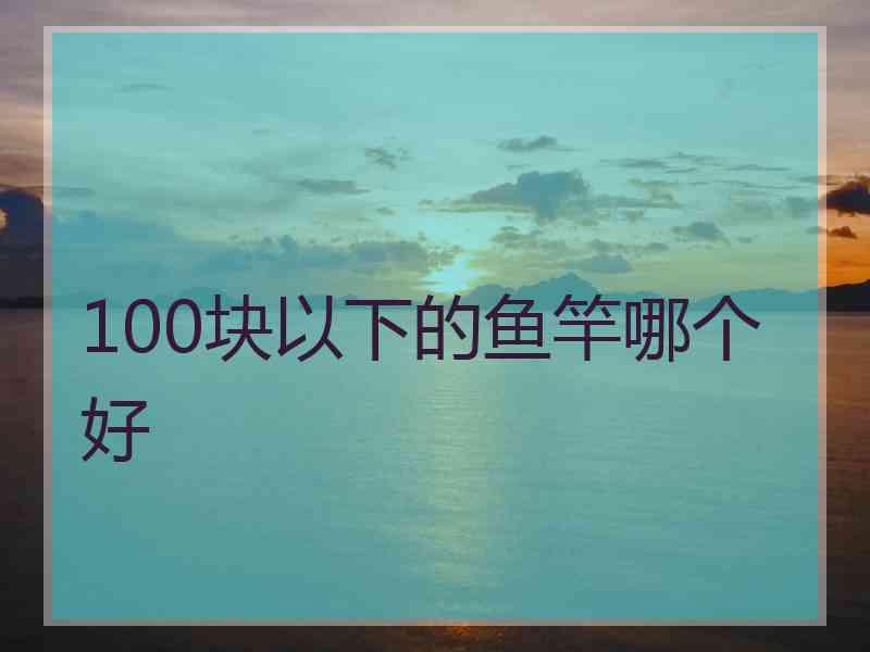 100块以下的鱼竿哪个好