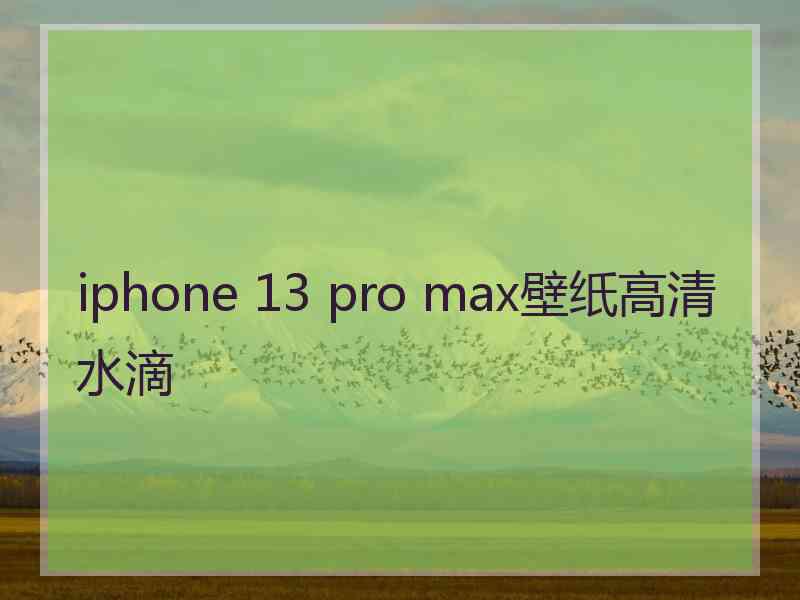 iphone 13 pro max壁纸高清水滴