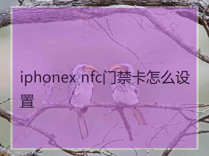 iphonex nfc门禁卡怎么设置