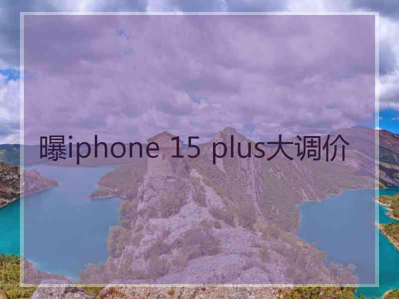 曝iphone 15 plus大调价