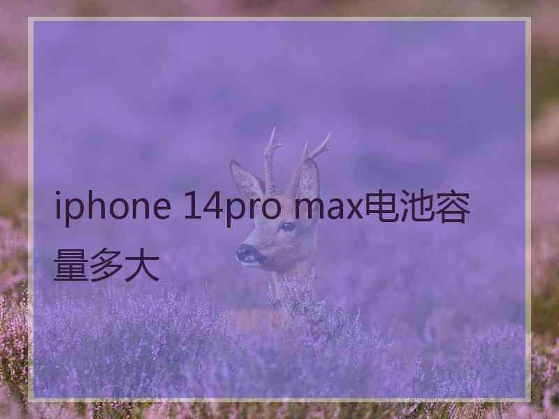 iphone 14pro max电池容量多大