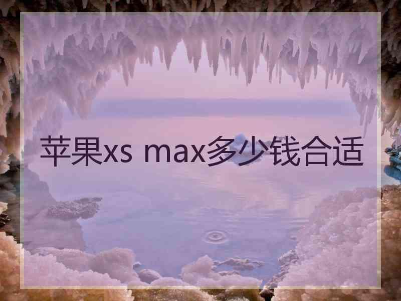 苹果xs max多少钱合适