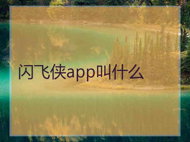 闪飞侠app叫什么