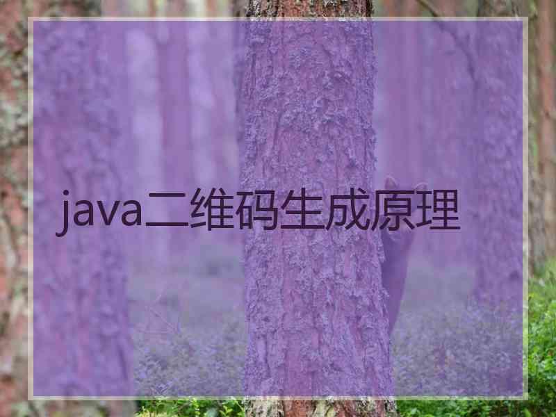 java二维码生成原理