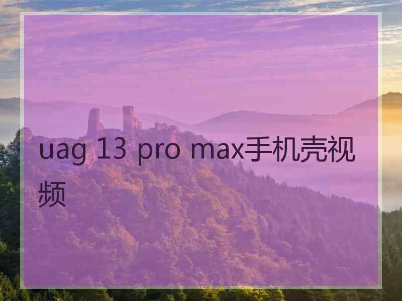 uag 13 pro max手机壳视频