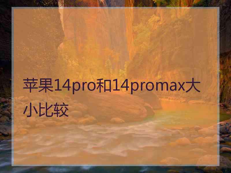 苹果14pro和14promax大小比较