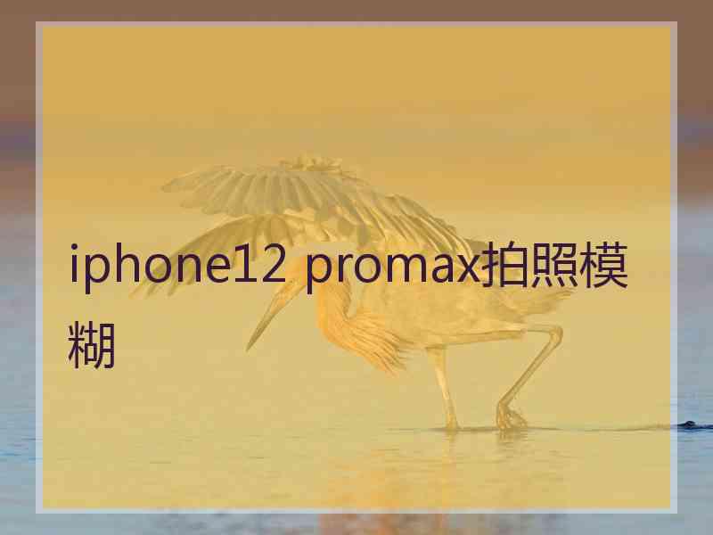 iphone12 promax拍照模糊