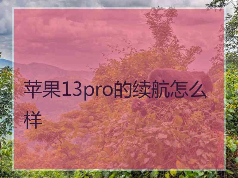 苹果13pro的续航怎么样