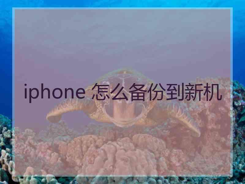 iphone 怎么备份到新机