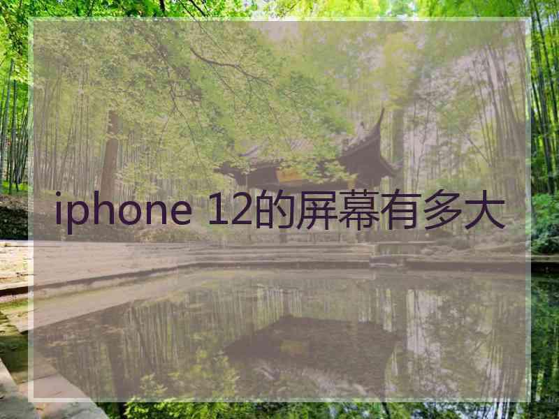 iphone 12的屏幕有多大