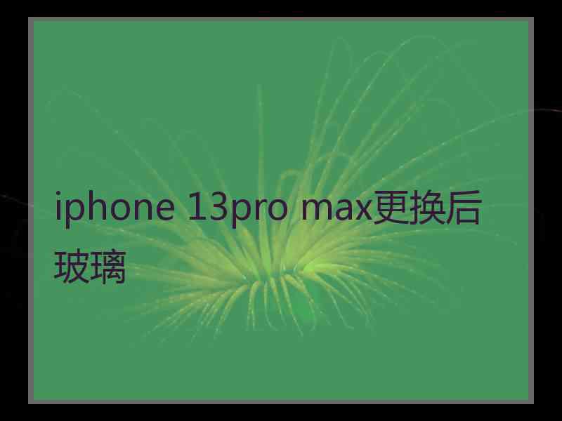 iphone 13pro max更换后玻璃