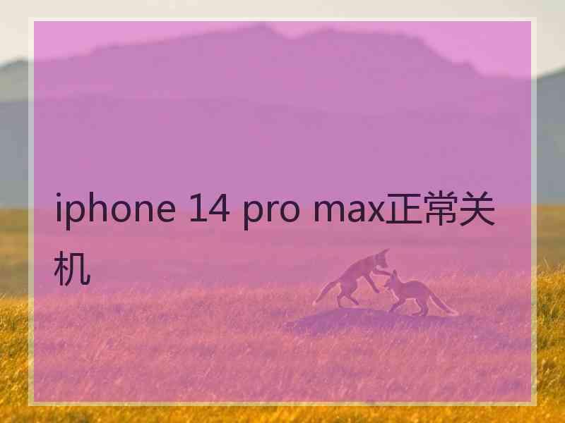 iphone 14 pro max正常关机