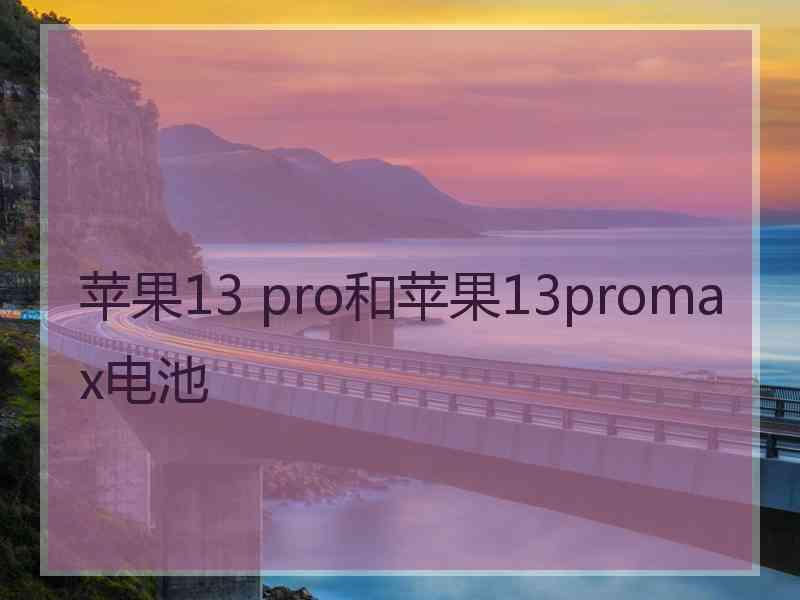 苹果13 pro和苹果13promax电池