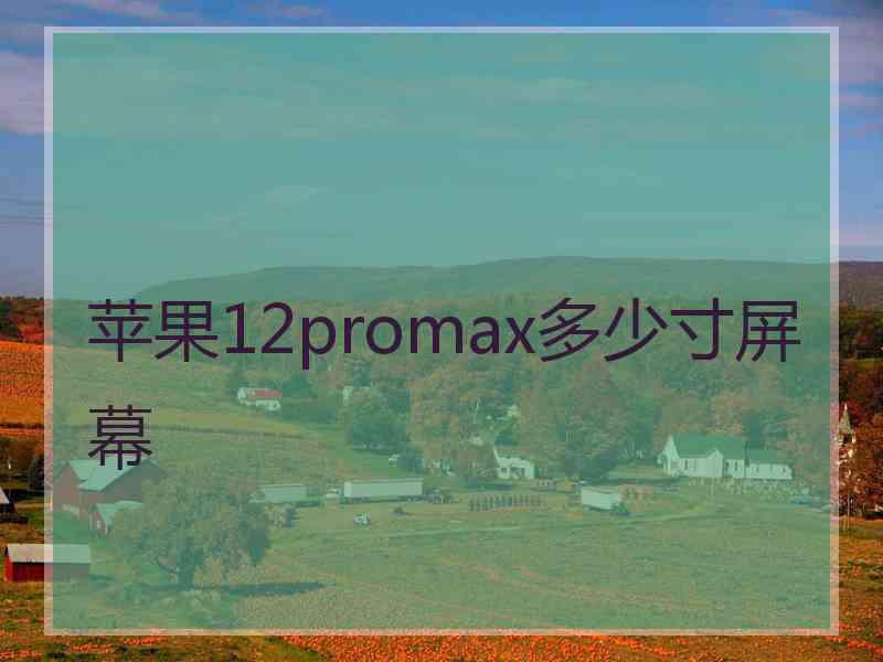 苹果12promax多少寸屏幕