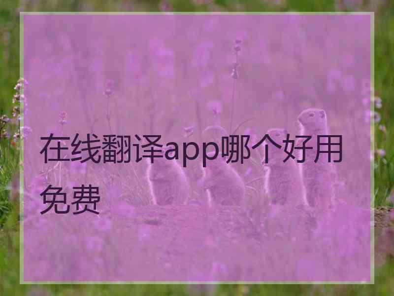 在线翻译app哪个好用免费