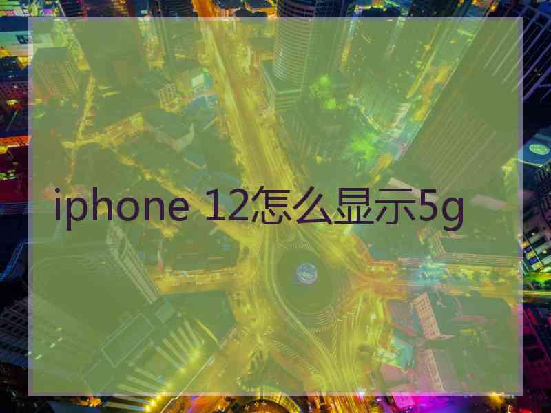 iphone 12怎么显示5g