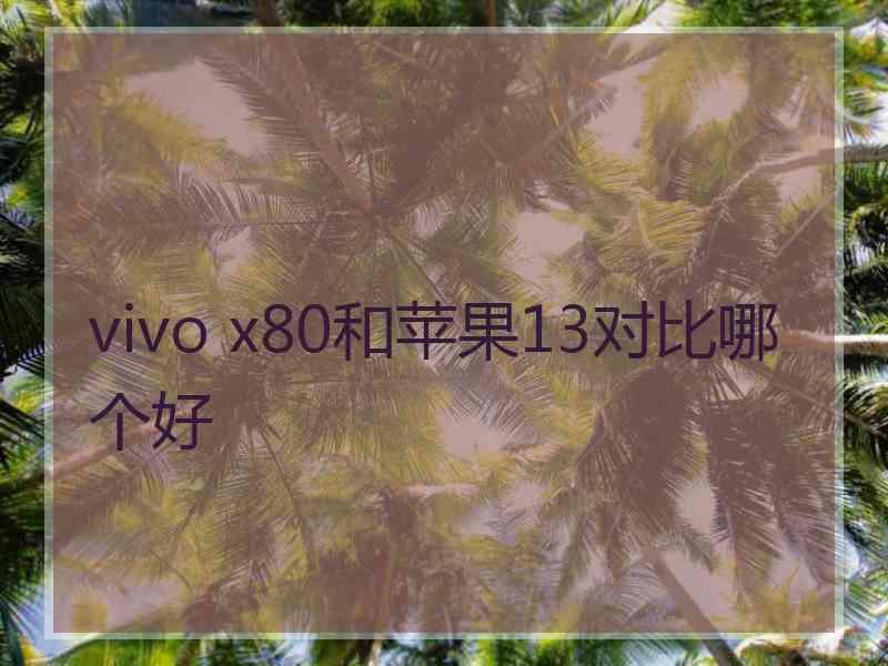 vivo x80和苹果13对比哪个好