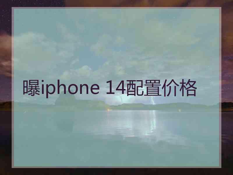 曝iphone 14配置价格